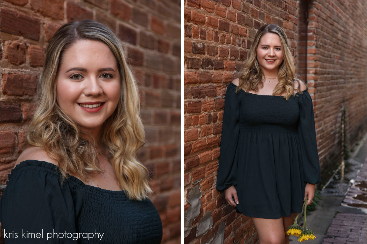 Senior portraits of high school senior girl in downtown Tallahassee