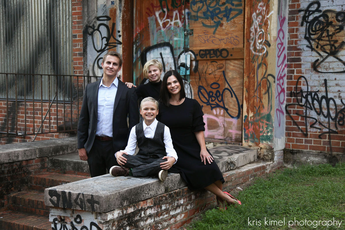 holiday family portrait in All Saints neighborhood in Tallahassee, FL