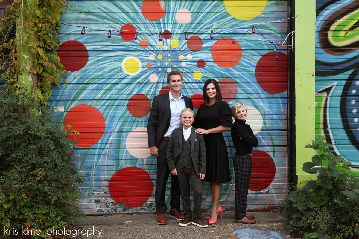 holiday family portraits at Railroad Square in Tallahassee, FL