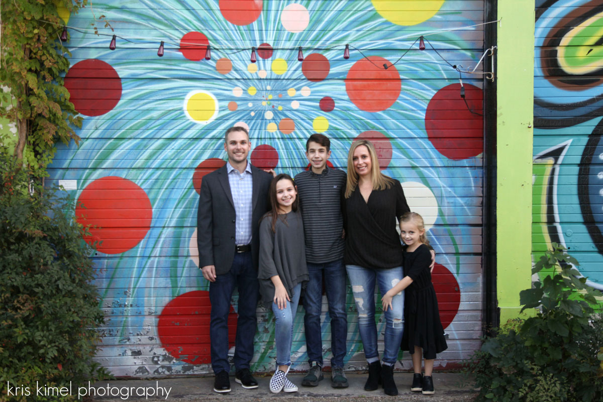 portrait of a family at Railroad Square in Tallahassee, FL