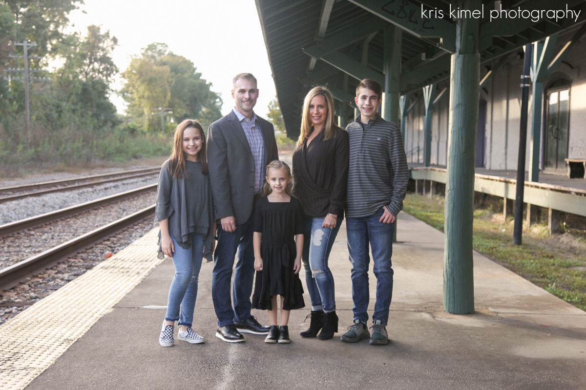 portrait of a family at Railroad Square in Tallahassee, FL