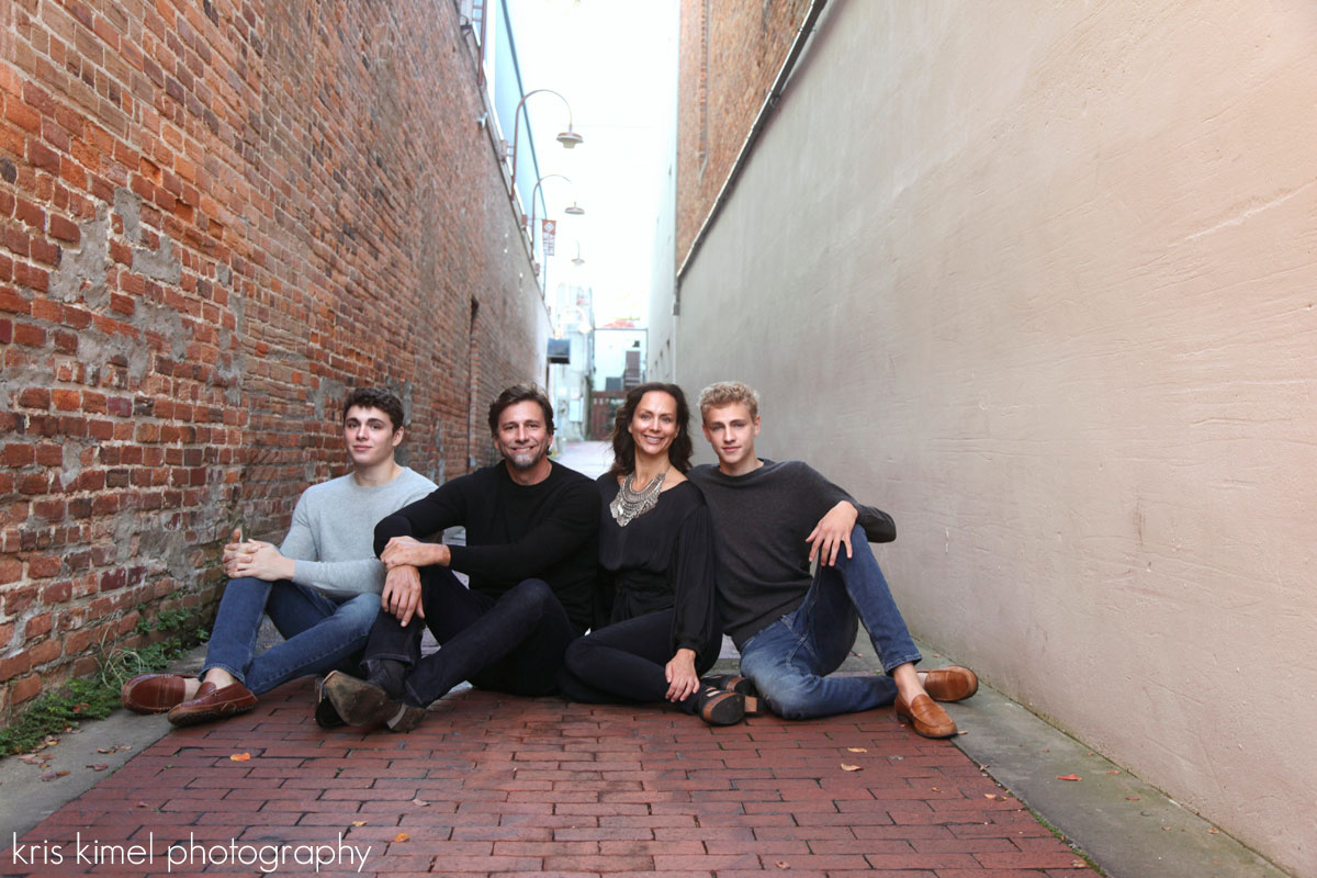portrait of family on Adams Street in Tallahassee. Florida