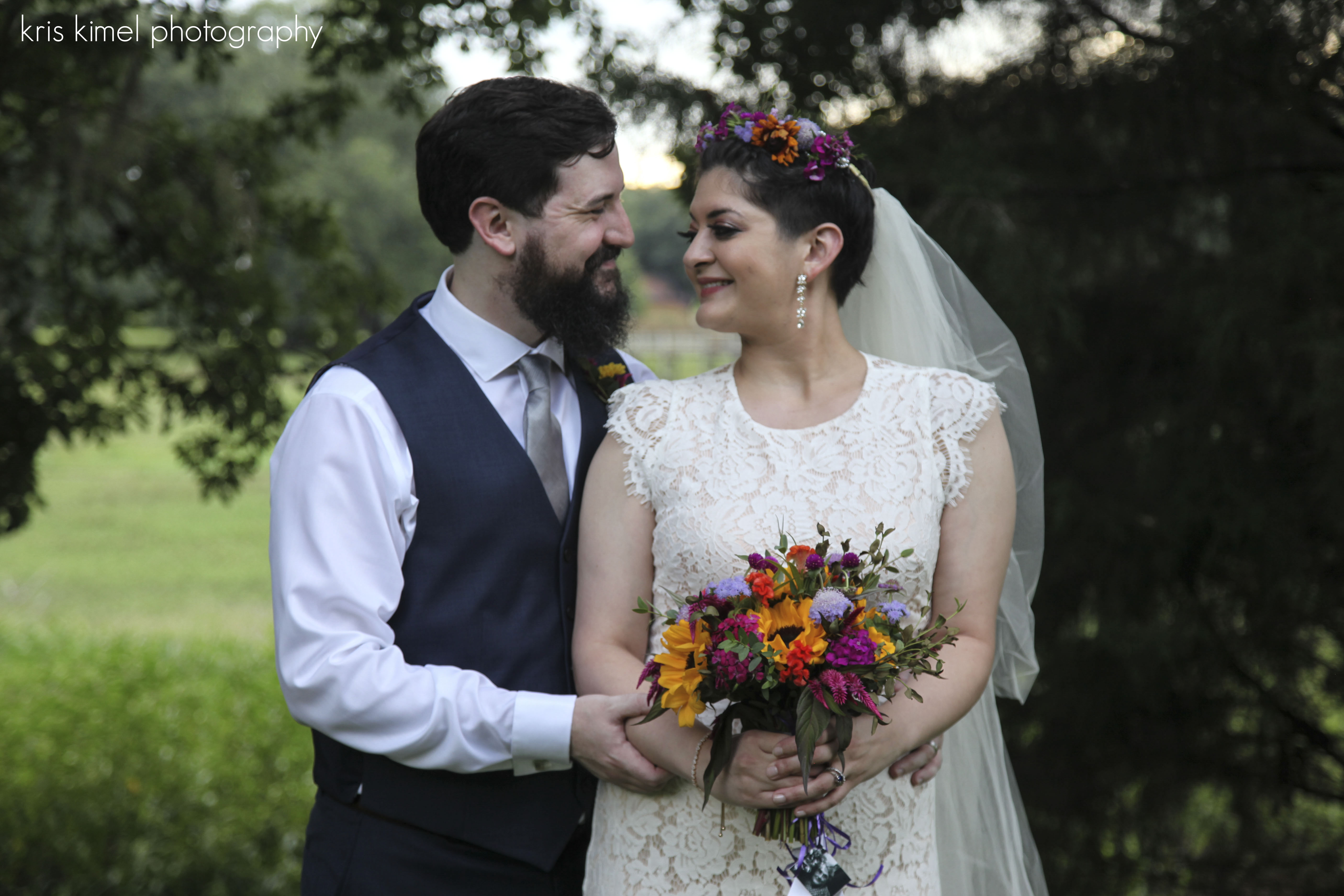 portrait of bride and groom by Kris Kimel Photography