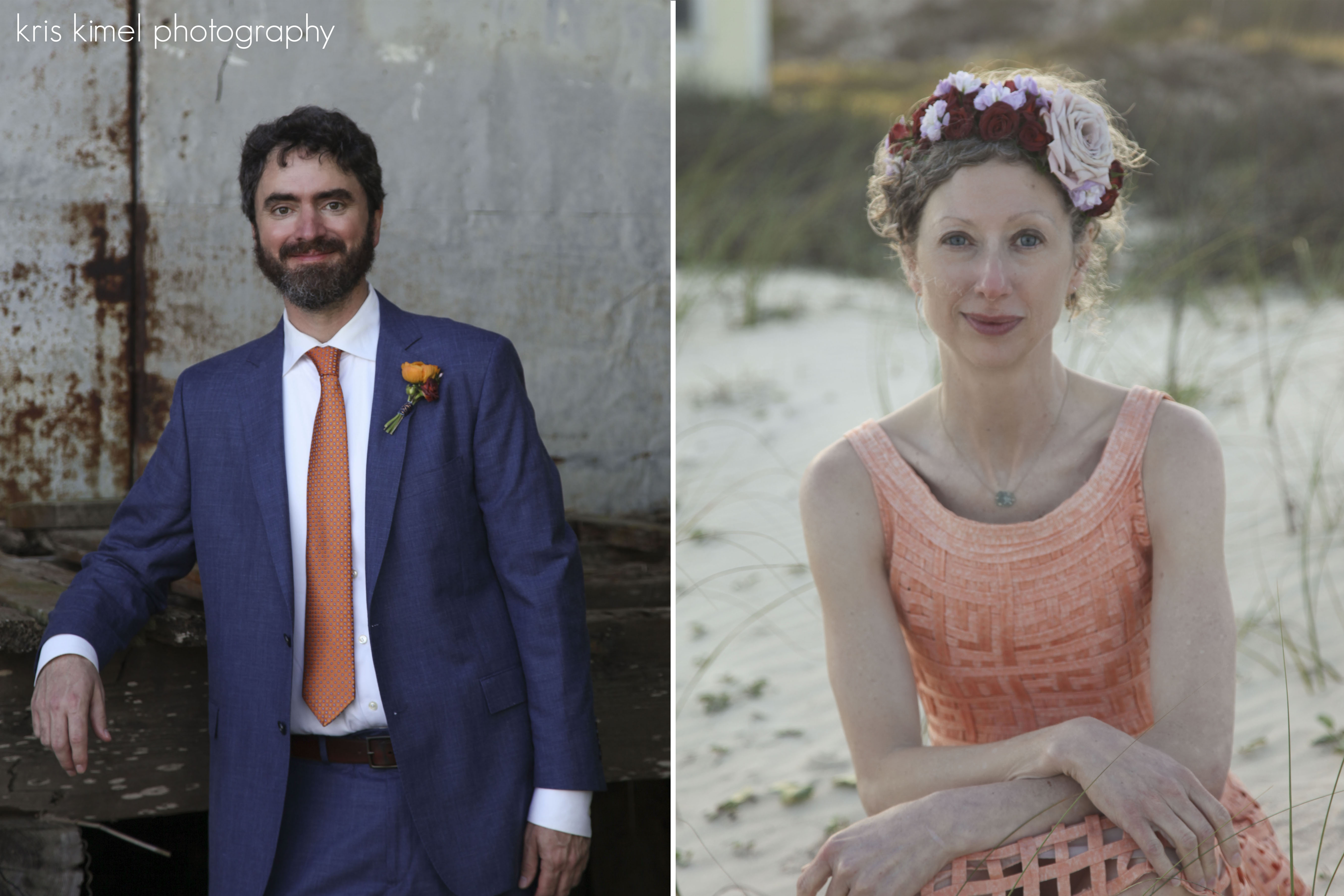 portrait of bride and groom on the beach in St. George Island, FL
