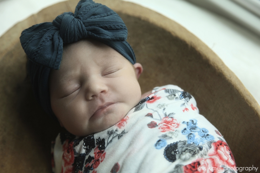 natural light portrait of newborn baby